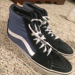 black/blue vans sk8 high